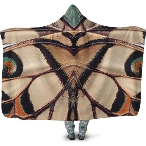 Butterflies 3D Printed Wearable Blanket Adults For Kids Various Types Hooded Blanket Fleece blanket 02