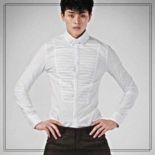 2016 Autumn mens clothing Fashion personality slim shirt male fashion all-match casual long-sleeve shirt stage singer costumes