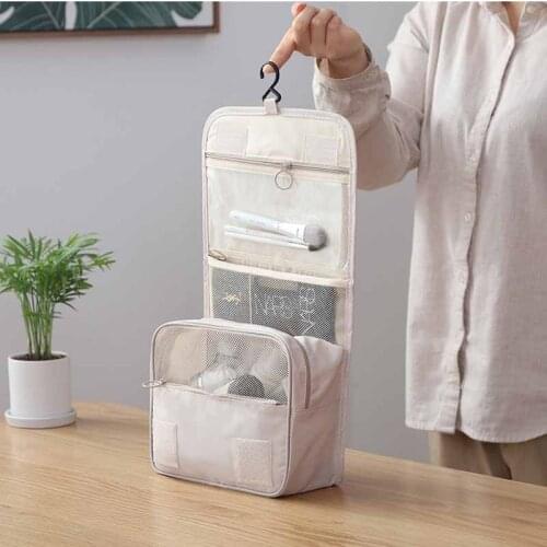 Portable Cosmetic Travel Bag Wardrobe Bathroom Hook Wash Bag Large Capacity Personal Storage Classification Sanitary Bag