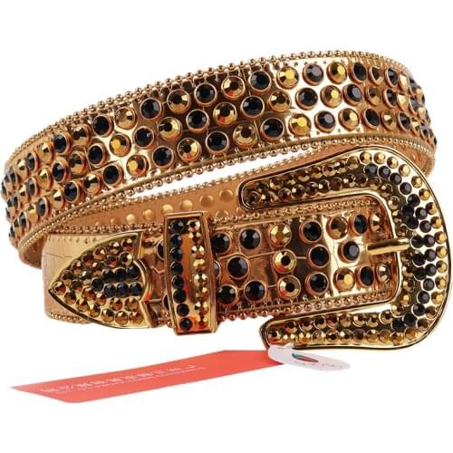 Y2k Jeans Waistband Western Luxury Women Crystal Belts Fashion Diamond Strap Girdle Glitter Leather Rhinestone Belt Studded Belt