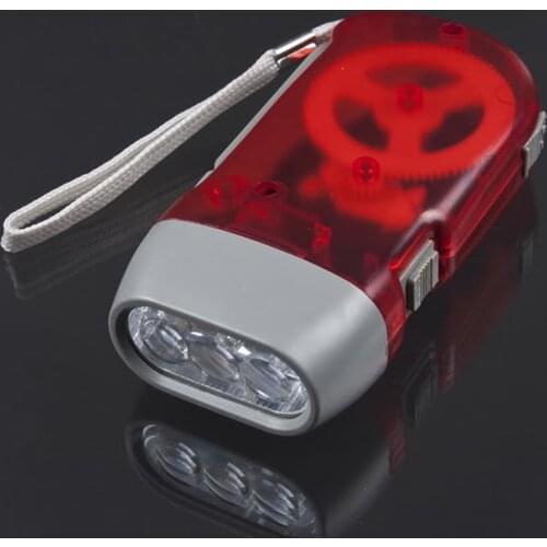 Hand Crank Traveling Torch Light Battery-Free Camping Lights 3 LEDs Hand Pressing Flashlight Manual Generator Flashlight