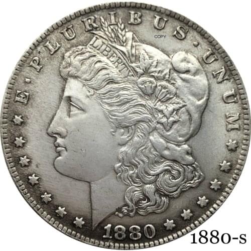 United States Of America 1880 S Morgan One Dollar US Coin Liberty Cupronickel Silver Plated In God We Trust Copy Coin