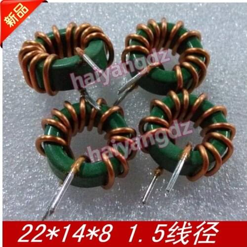 2pcs/22*14*8C 1mH 1.5 Line 10A Mn Zn inductor Annular inductance Magnetic ring inductors