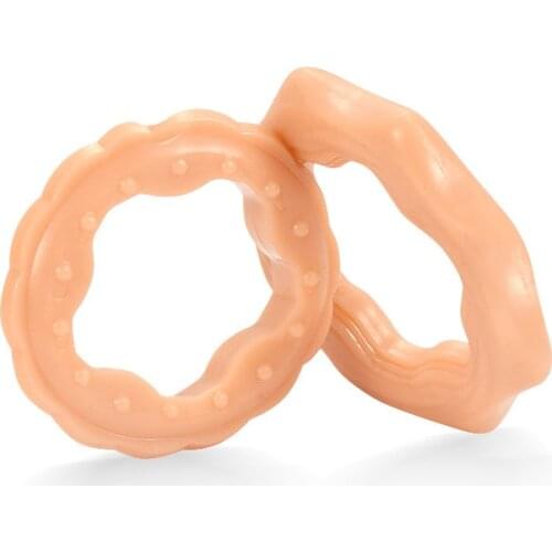 2PCS Male Foreskin Rings Penis Sleeve Scrotum Rings Men Sex Toys Testicle Cock Ring Male Masturbation Delay Ejaculation Intimate