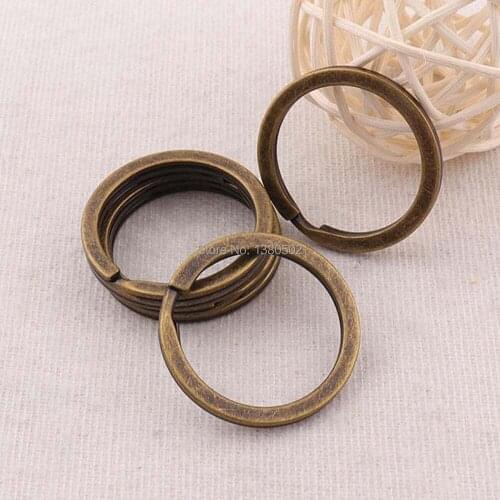 20pcs 30mm bronze color round shape buckle metal key ring key chain split ring for bag accessories