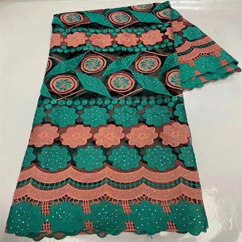 African Dry Lace Fabrics High Quality Stones Nigerian Lace French Tulle Lace Fabric For Wedding Dress Party 2L13-25