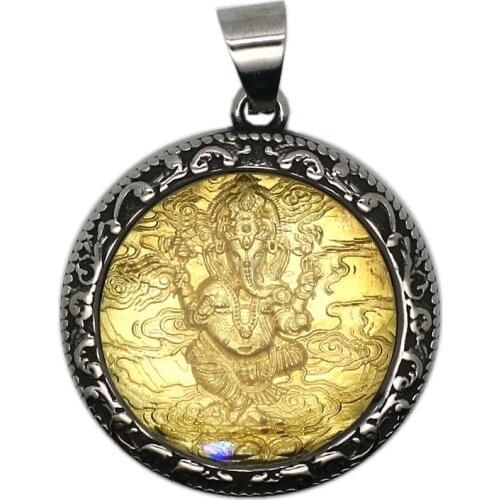 Unisex 316L Stainless Steel Ganesha Protect Pendant Chain Newest