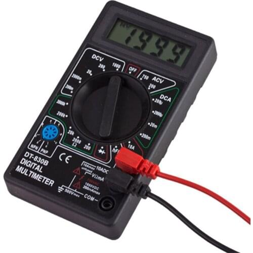 By dhl or ems 50pcs DT 830B LCD Voltmeter Ammeter Ohm Digital Multimeter Battery & Leads Electric