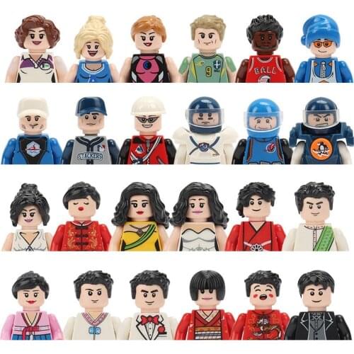 Kids Toys Family Figures Set Building Blocks City Worker Fireman Doctor Dolls Bricks Educational Toys For Children Birthday Gift