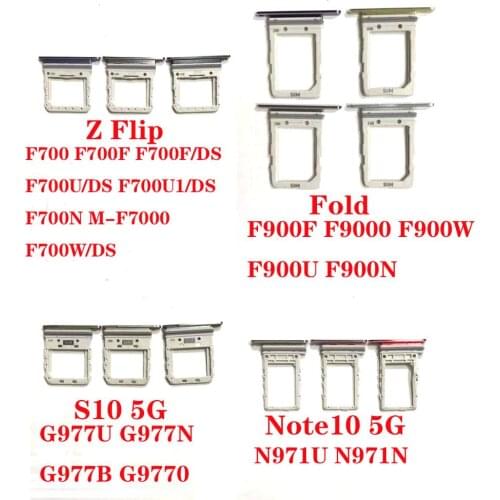 For Samsung Galaxy Fold Z Flip S10 5G Note 10 5G F900 F700 G977 N971 Sim card slot mobile phone card holder SIM card holder