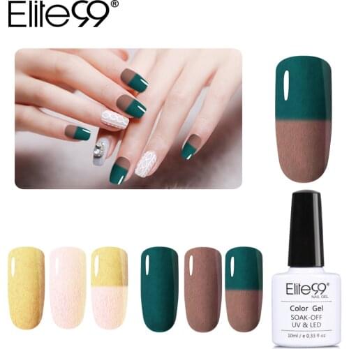 Elite99 10ml Thermal Color Change Gel Polish Temperature Fur Gel Nail Polish Long Lasting UV LED Gel Varnishes Nail Art Lacquer