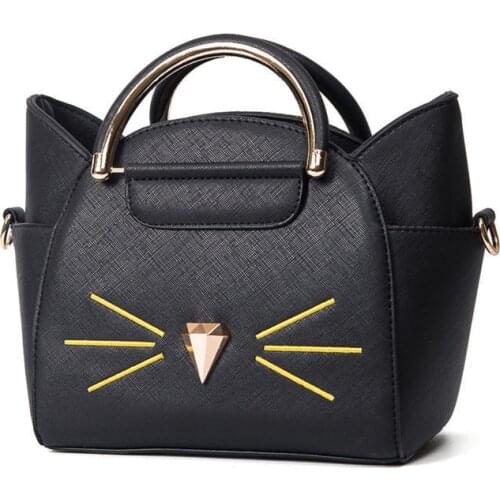 Lovely Small PU Leather Wings Handbag Fashion Ladies Cute Shoulder Bag Women Cat Messenger Bag Bolsa Feminina