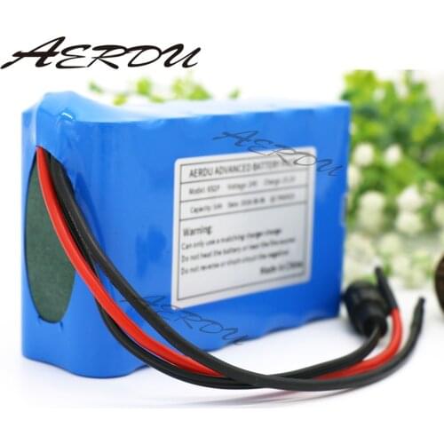 AERDU 6S2P 5Ah 25.2V 18650 Li-Ion Battery Pack 2500mAh Cells for 180W Electric Motor Bicycle Ebike Scooter Toys Drill with BMS