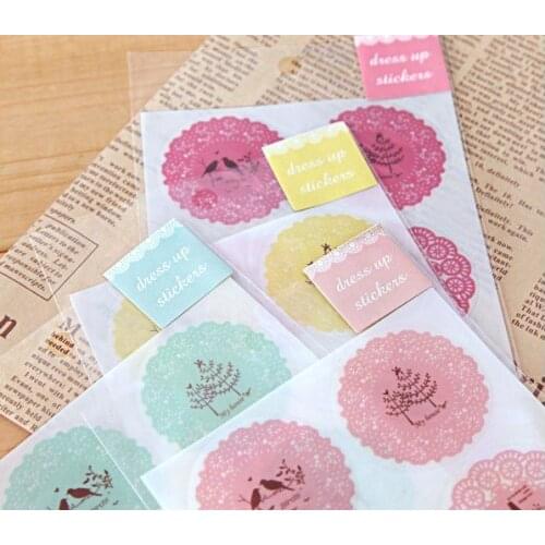 1pack/lot Korean Stationery Lovely Kawaii Scrapbook Round Lace Decoration Transparent DIY Decor For Phone Book Laptop Diary