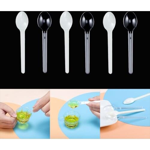 10/20/50Pcs Rod Spoon Silicone Mold Tools Stick Plastic Muddler Dispensing Spoon For DIY UV Epoxy Resin Mold Jewelry Making Tool