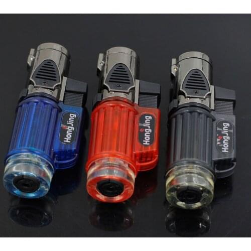 1300C Small Spray Gun Three Flames Visible Gas Lighter Windproof Turbo Lighter Cigar Smoking Smoking Accessories Gadgets For Men