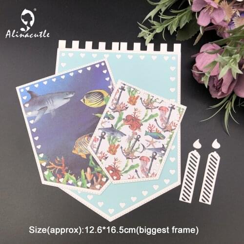 Metal Cutting Die Cut Flag Tail Banner Nesting Frame Scrapbooking Paper Craft DIY Mini Album Card Art Template Alinacraft