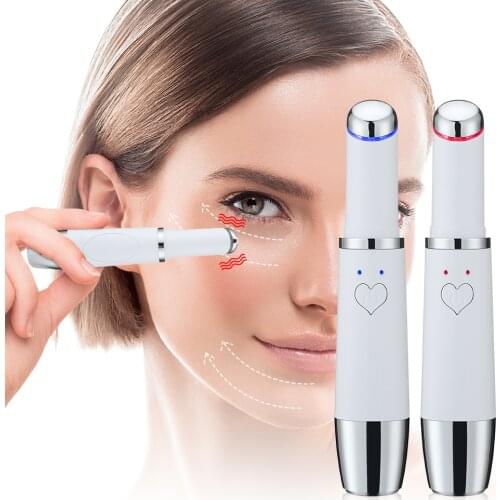 Mini Portable Electric Eye Massage Pen Device Dark Circle Facials Vibration Thin Face Magic Stick Anti Bag Pouch & Wrinkle