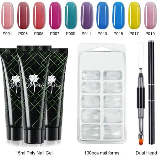 Rosemary Poly Extention Gel Set Nail Art French Nail Art Clear Camouflage Color Nail Tip Form Crystal UV Gel Slice Brush