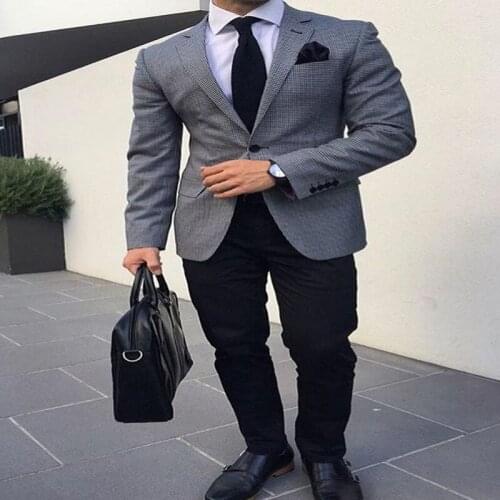 New Dress Gray Suit Mens 2020 Wedding Suits Custom Made Slim Fit Business Suit 2 Piece Set Groom Male Tuxedos (Jacket+Pants)