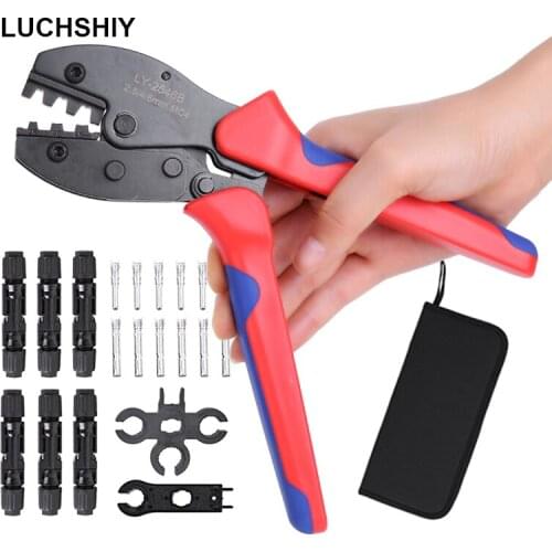 Crimping Pliers Terminals Tool Kit 2.5-6.0mm²/AWG26-10 Solar Panel PV Cable Connectors MC4 Electric Wiring Crimper Hand Tools