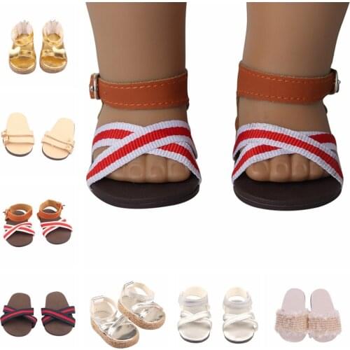 7cm Beach Sandals Slippers Summer Doll Shoes for 18 inch Dolls 7cm Baby Born Fashion Shoes fit 43cm American Dolls
