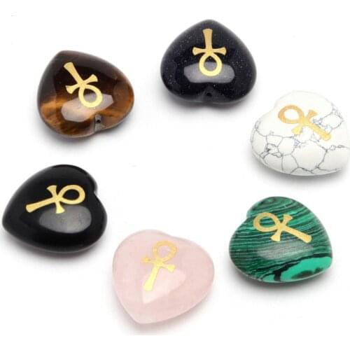 Semi-precious stone creative carving Egyptian mysterious cross ankh Anka symbol natural crystal love jewelry accessory
