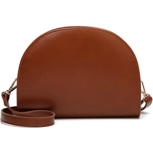 2020 PU Semicircle Saddle Bag Female Retro Simple ins Female Bag Wild Small Shoulder Bag Messenger Mobile Fhone Lipstick Bag