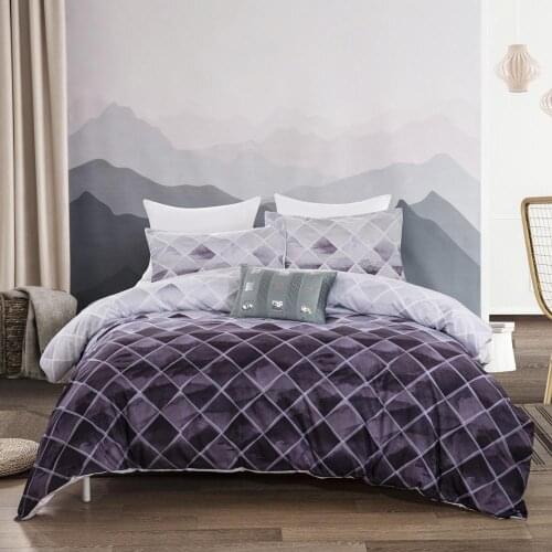 Geometry Lattice Bedding Set Gray Duvet Cover Queen Sizes Home Textiles 3pcs Dropship bedding
