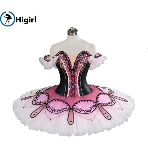Peach fairy professional ballet tutus child ballet tutu costume classical tutu black red pancake costume BT9100
