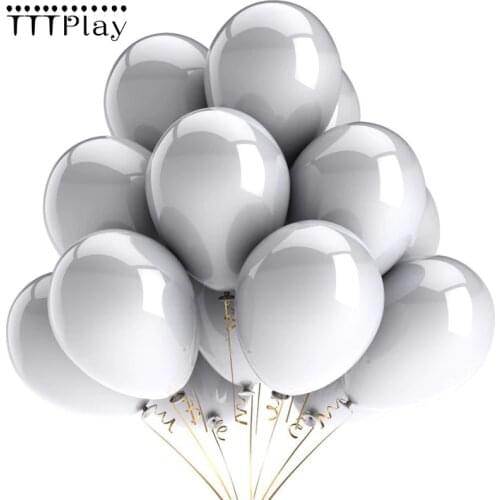 Silver Balloon 10pcs/lot 12inch Latex Balloon Air Ball Inflatable Wedding Party Decoration Balloon Happy Birthday Party Supplies