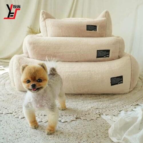 Dog Kennel Indoor Large Pet Dog Bed Cat Kennel Warm Dog House Baby Soft High Elastic Fleece Nest Cartoons Baskets Mat Washable