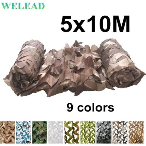 WELEAD 5x10M Reinforced Camouflage Nets White Sand Blue Black for Garden Shade Hide Mesh Outdoor Canopy 5x10 10x5 5*10M 10*5M