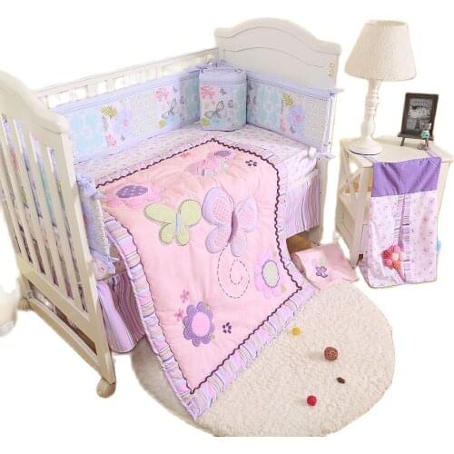 High Quality Brand Toddler Baby Bedding Set For Girls Boys Beddings Universe Design 6 Pcs Crib Sheet Dust Ruffle Quilt Bumpers