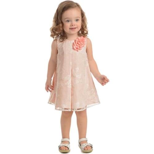 Yatheen Baby and Toddler Newborn-3t Rosette Shift Dress Children Dresses For Girls