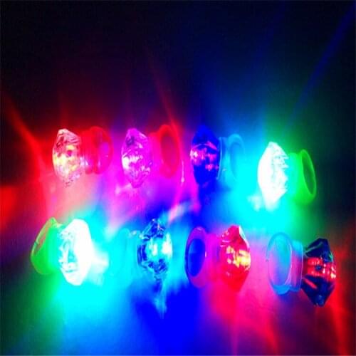 Factory Direct led luminescent ring imitation diamond ring finger lamp flash ring lamp glowing diamond ring