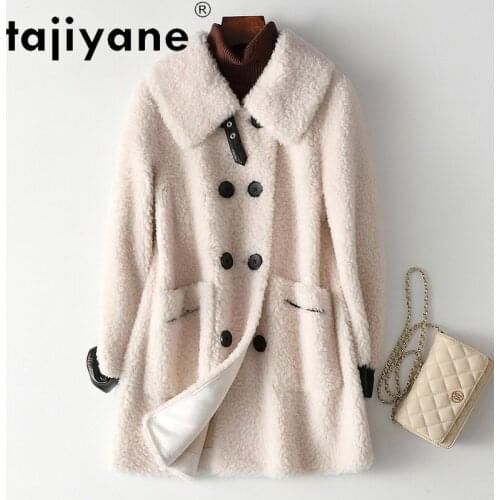 Women Coats Winter 2021 Real Fur Coat Woman 100% Wool Jackets Female Clothing Womens Long Jacket Abrigo Mujer TN1595