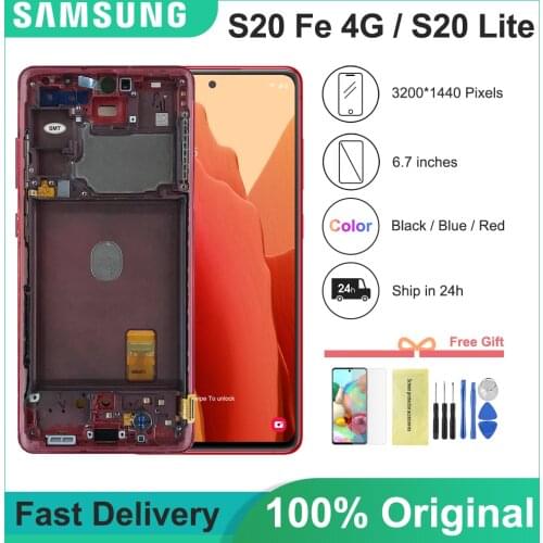 6.5'' Original For Samsung Galaxy S20 Fan Edition G780F G781F S20 FE 5G S20 Lite LCD Display touch screen with frame ditigitizer