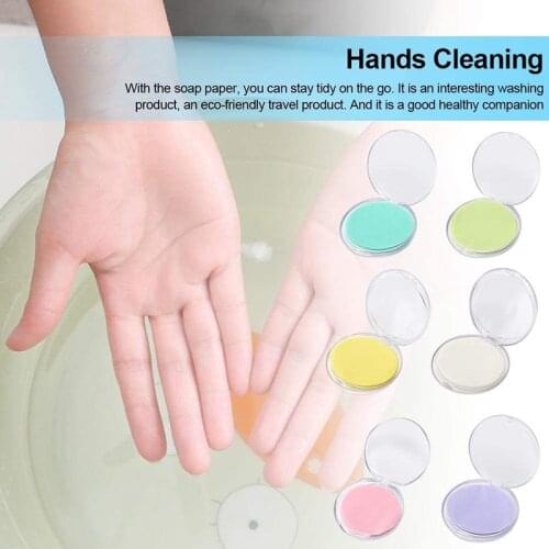 50pcs Disposable Toilet Soap Paper Portable Mini Soap Sheet Outdoor Travel Box Soap Washing Hand Bath Clean Scented Soap Slicer
