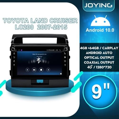 9"Autoradio Android 1 din Android 10 4GB 64GB Central Multimedia Auido Head Unit Carplay For Toyota Land Cruiser LC200 2015 2007