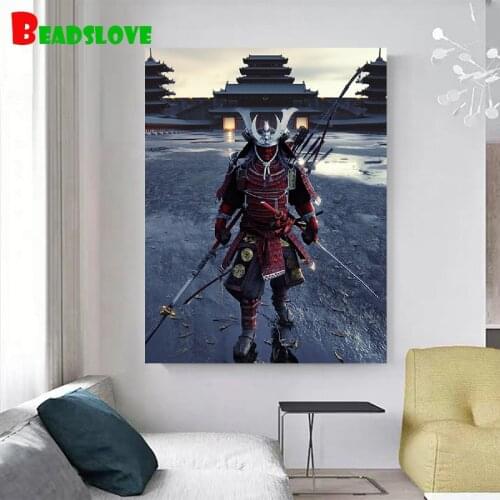 5D DIY Diamond Painting Full Square Diamond Japanese samurai sword armor poster Embroidery Diamond Mosaic Handmade Decoration