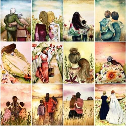 Diamond Mosaic 5D DIY Portrait Full Drill Square Diamond Embroidery Flower Needlework Mosaic Back View Art Home Decor