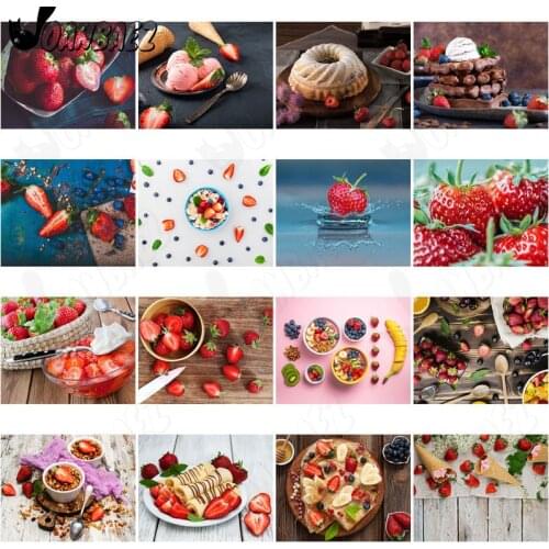 Delicious Fruit Blueberry Strawberry Diamond Painting 5D Diy Wall Art Delicious Ice Cream Diamond Inlaid Home Room Decoration