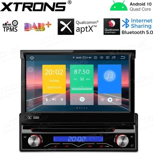 7" Android 10.0 OS Single Din Car DVD Multimedia System Player 1 Din Car GPS One Din Car Radio with Detachable Front Panel