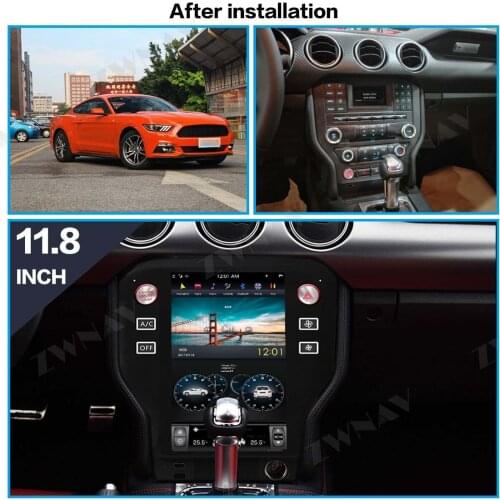 11.8 Android 9.0 4+64 Tesla style Car GPS Navigation For Ford Mustang 2015-2019 Car Stereo Headunit Multimedia Player Auto Radio