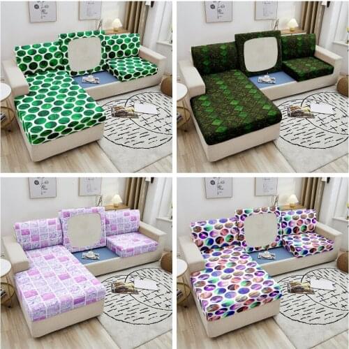 Spandex Sofa Seat Cover Funiture Protector Corner Sofa Seat Slipcover Couch Sofa Cover Elastic Cushion Cover Colorful Circle
