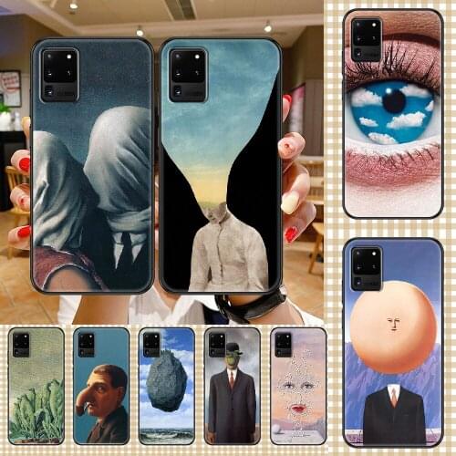 Magritte Art Phone case For Samsung Galaxy Note 4 8 9 10 20 S8 S9 S10 S10E S20 Plus UITRA Ultra black luxury Etui fashion prime