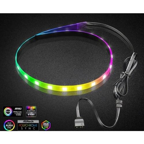 Coolmoon PC RGB LED Strip Light for Motherboard with 4 Pin RGB /5V ARGB Header Computer Case DIY Lighting 1.3ft Au23 21 Dropship