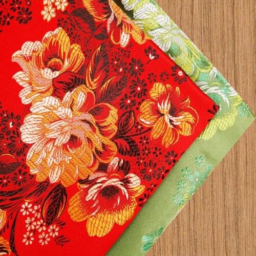 Flower satin fabric brocade jacquard fabrics for sewing cheongsam kimono patchwork needlework DIY seam costume damask material