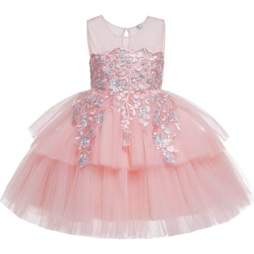 Explosion models childrens mesh wedding sequins sleeveless dress multi-level pettiskirt small short princess dress